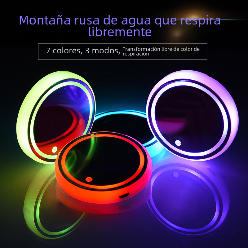 LED Car Cup Mat with Colorful Ambient Light