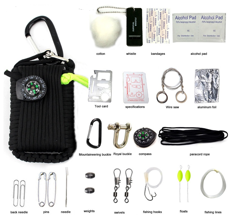 Camping Survival Rope Tool Kit
