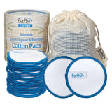 ForPro Professional Collection Expert Reusable Cotton Rounds (20 Pack) 100% Organic and Bamboo Makeup Remover Pads Includes Drawstring Laundry Bag and Storage Container