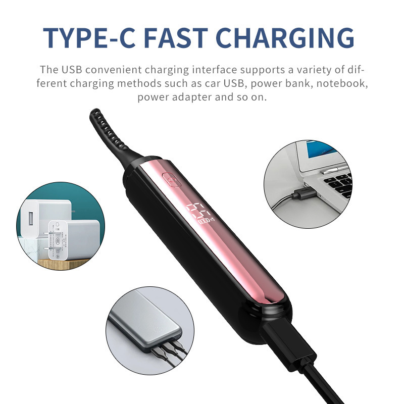 Electric Heated Eyelash Curler with 4 Temperature Modes