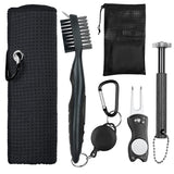OUYILE Golf Accessories for MenGolf TowelGolf Club BrushGolf Club Groove Sharpener and Divot Repair Tool with Golf Pouch BagGolf Club Clean Tool KitGolf Accessories Kit