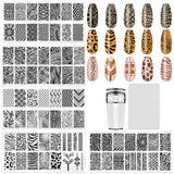 HYWWPFLAY 5Pcs Nail Stamping Plates Leopard Print Nail Stamps Nail Art Stamping Plates Nail Stencils Nail Plate Template Nail Art Stamping Kit Nails Accessories with 1 Nail Stamper 1 Scraper