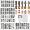 HYWWPFLAY 5Pcs Nail Stamping Plates Leopard Print Nail Stamps Nail Art Stamping Plates Nail Stencils Nail Plate Template Nail Art Stamping Kit Nails Accessories with 1 Nail Stamper 1 Scraper