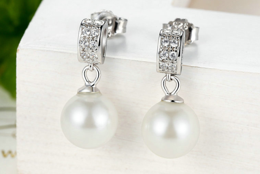Shell Pearl Earrings, Elegant Jewelry Accessory