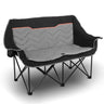 VAGANTH Double Camping Chair Oversized Padded Camping SofaXL Foldup Outdoor Loveseat for 2 PersonPortable Camping Couch w/Dual Cupholders&Wine Glass HoldersGreat for BeachCampingPatioBlack