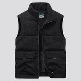 Men's Corduroy Vest with Pockets and Thick Lining