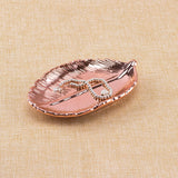 Ceramic Jewelry Tray with Gold Leaf Design (Home Decor)