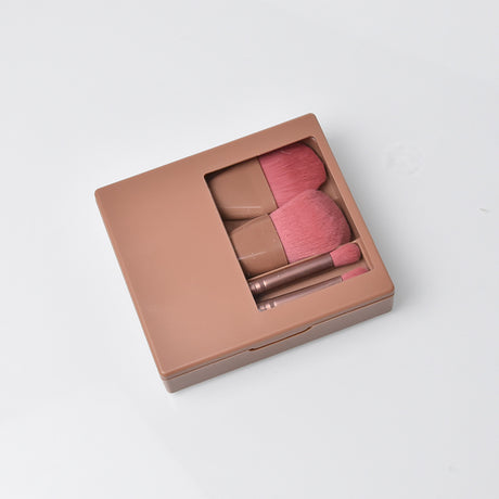 Travel Makeup Brush Set with Mirror and Soft Bristles