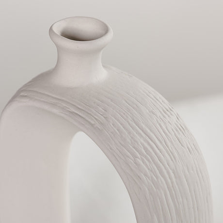 Modern White Ceramic Dried Flower Vase for Home Decor