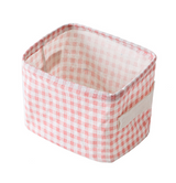 Desktop Makeup Organizer Storage Box with Linen Basket