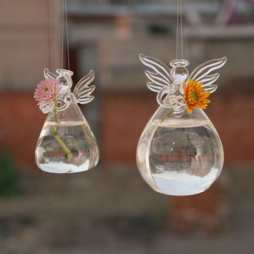 Crystal Clear Glass Angel Vase for Home Decor