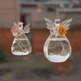 Crystal Clear Glass Angel Vase for Home Decor