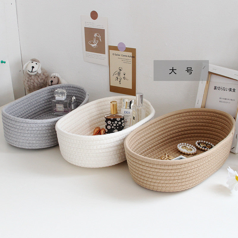 Scandinavian Cotton Rope Storage Basket Organizer