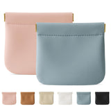 Cretkhp 2 Pcs Small Makeup Bag for Purse Upgrade Organosilicone Mini Makeup Pouch for Women with Snap Closure Clamp Portable Small Cosmetic Bag Travel Storage Pouch for Coin Lipstick (Pink + Blue)