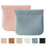 Cretkhp 2 Pcs Small Makeup Bag for Purse Upgrade Organosilicone Mini Makeup Pouch for Women with Snap Closure Clamp Portable Small Cosmetic Bag Travel Storage Pouch for Coin Lipstick (Pink + Blue)