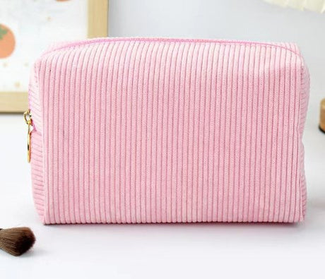 Custom Corduroy Velvet Makeup Bag for Travel Organizer