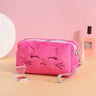 Colorful Cartoon Plush Cat Makeup Bag with Zipper Storage