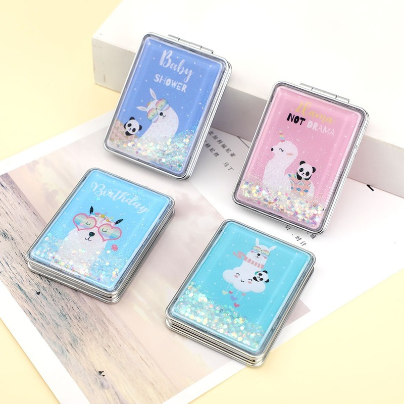 Rectangular Flowing Sand Makeup Mirror for Women