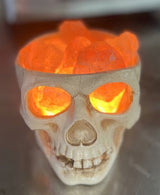 Resin Skull Rock Lamp - Halloween Home Decor Night Light