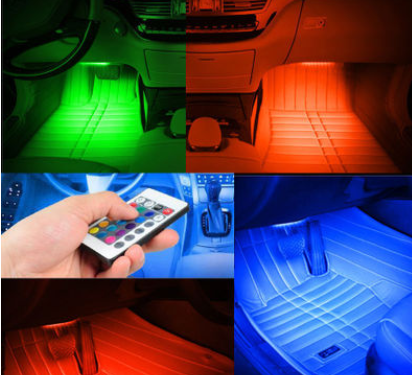 Car Atmosphere Lighting, 4x9 LED Strip Lights