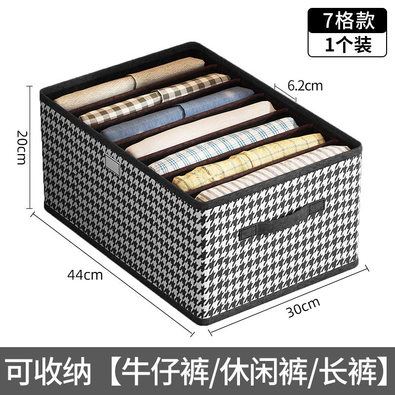 Checkered Pants Storage Box - Foldable Drawer Organizer