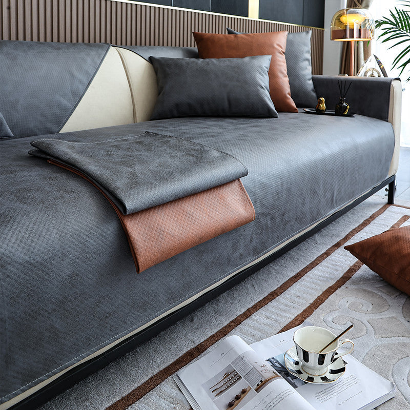 Universal Thick Faux Leather Cushion Cover for Sofa