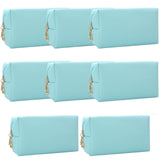 Bridesmaid Proposal Gifts Letter Cosmetic Makeup Bag 8pack for Wedding Bachelorette Party Favors decorations Toiletry Organizer Bag Makeup Case Gift girls(8 Blue)
