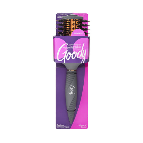 Goody Large Thermal Round Brush - For All Hair Types - Faster Drying for Voluminous Styles with Less Pain Effort and Breakage - Pain-Free Hair Accessories for Women Men Boys and Girls