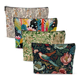 4pcs Colorful Flower Makeup Bag Abstract Botanical Flower Cosmetic Bag Christmas Wedding Anniversary Birthday Friendship Gifts for Women Girls Best Friends Sister Bestie Grandma Travel Toiletry Bag