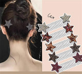 5 Pcs Star Hair Clips Metal Wire Combs - Big Bang Holder Updo Styling Tool Invisible Hairstyle Accessories for Girls and Women