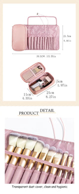 Waterproof Cosmetic Bag with Makeup Brush Organizer