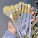 10pcs Soft Bristle Makeup Brush Set for Beauty Tools