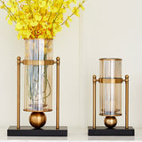 Metallic Floral Vase for Home Decor and Table Centerpiece