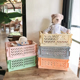 Mini Folding Plastic Storage Box for Desk Organization