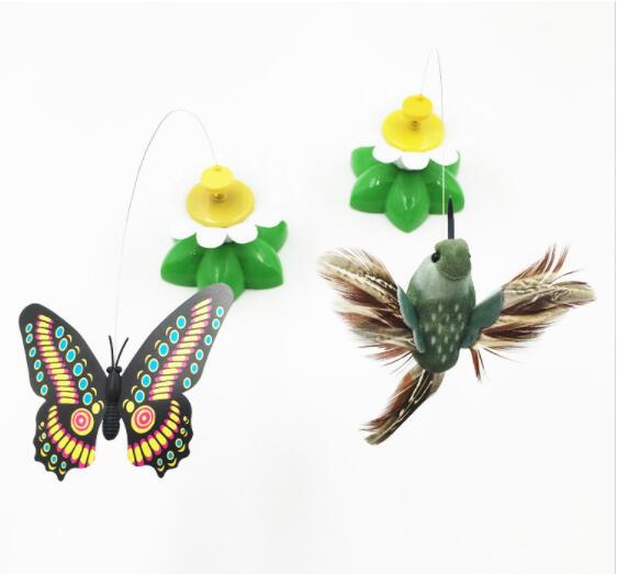 Electric Cat Toy with Bird and Butterfly Features