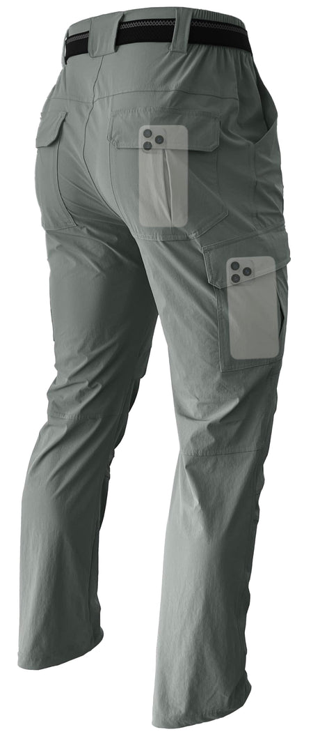 Mens Hiking Cargo Work Pants Lightweight Waterproof Quick Dry Camping Fishing Travel Outdoor Pants Sage Green L