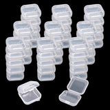 NEETUE 80 pcs Mini Clear Plastic Jewelry Box earring storage box Small Storage Containers with Hinged Lids for Crafts Screws Art Embroidery Nail Accessories 1.38x 1.38x 0.78Inches (Clear)