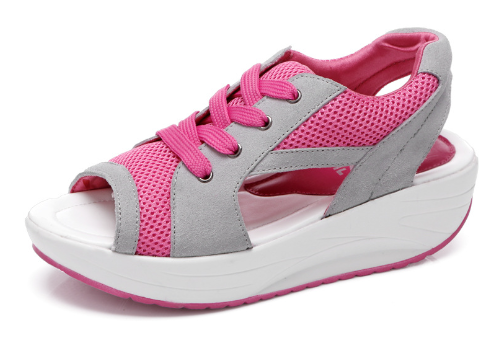 Breathable Women's Denim Mid-Heel Platform Sandals