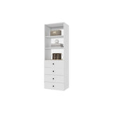 70.2H Livelylodge Wooden Modular Closet Organizer Modern Open Wardrobe Closet System With 4 Drawers For Bedroom&Coatroom White Finish