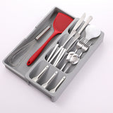 Retractable Knife and Fork Storage Box with Compartments