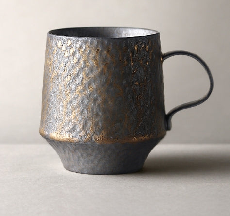 Black Vintage Handmade Ceramic Coffee Mug for Home