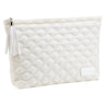 Makeup Pouch Small Cosmetic Bag: Cute Pouches for Purse with Tassel - Quilted Makeup Bags - Gifts for Teen Girl (05-Rhombus Beige)