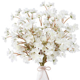 Sggvecsy Artificial Cherry Blossom Flowers 6 Pcs Faux Cherry Blossom Stems Faux Silk Cherry Blossom Branches 15.7’’ Fake Peach Flowers for Vase Arrangements Home Wedding Table Decor (White)