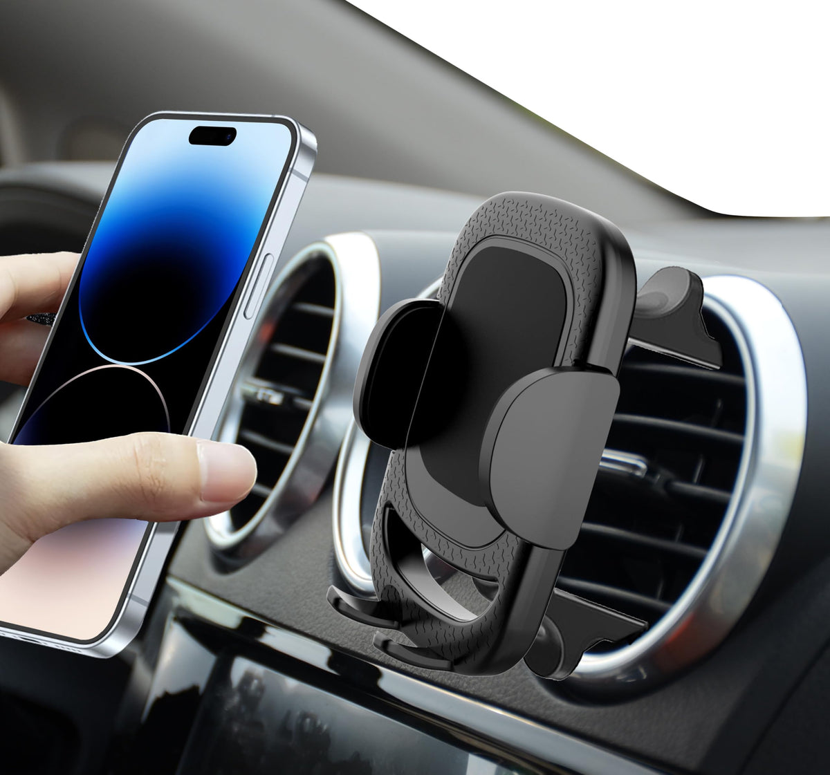 Car Cell Phone Holder Mount for Jeep Wrangler (2007-2024) JL JK 4XE Gladiator (2020-2024) Rubicon Sahara JKU Sport S Mojave X Accessories Circular Air Vents Cellphone Mobile Phone Stand Mini Cooper