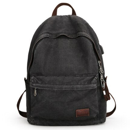 Outdoor Canvas USB Charging Anti-Theft Backpack