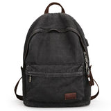 Outdoor Canvas USB Charging Anti-Theft Backpack