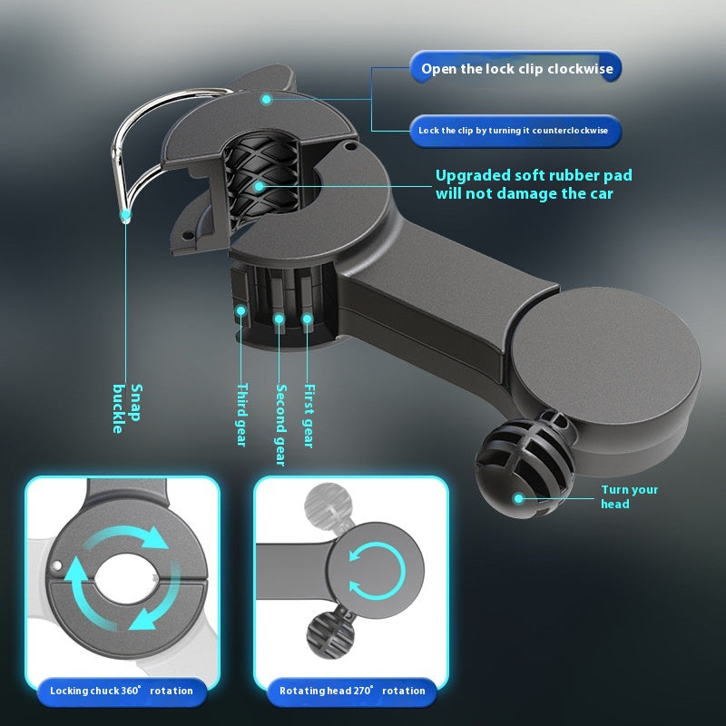 Chair Back Dual Head Car Fan