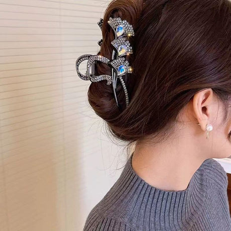Rose Butterfly Tassel Hair Claw Clip for Elegant Look