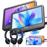 GOnavidio 10.1" Portable DVD Players for Car with HDMI Input Built-in Rechargeable Battery Car DVD Players Support USB/TF Card Last Memory Play Same/Different Movies