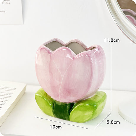 Ceramic Flower Pencil Holder for Desk Organization